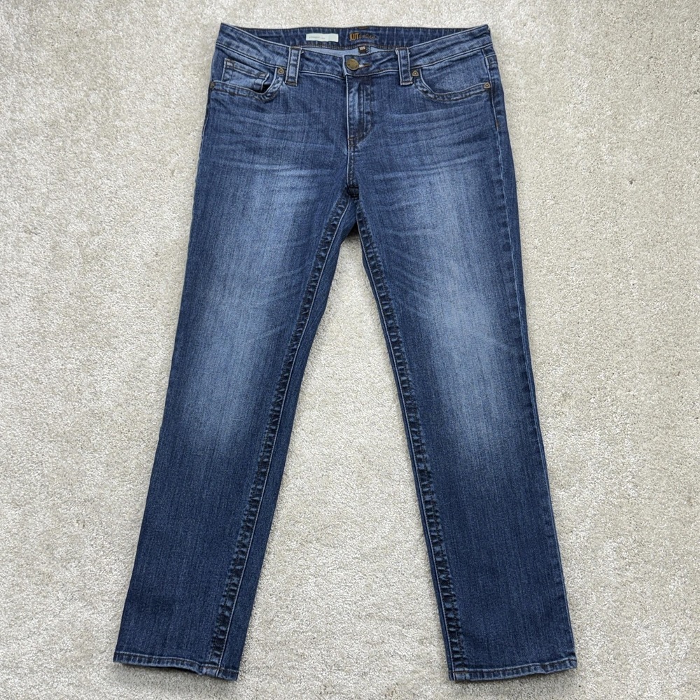KUT From‎ The Kloth Straight Leg Jeans Womens 10S Blue Mid Rise Stretch Denim